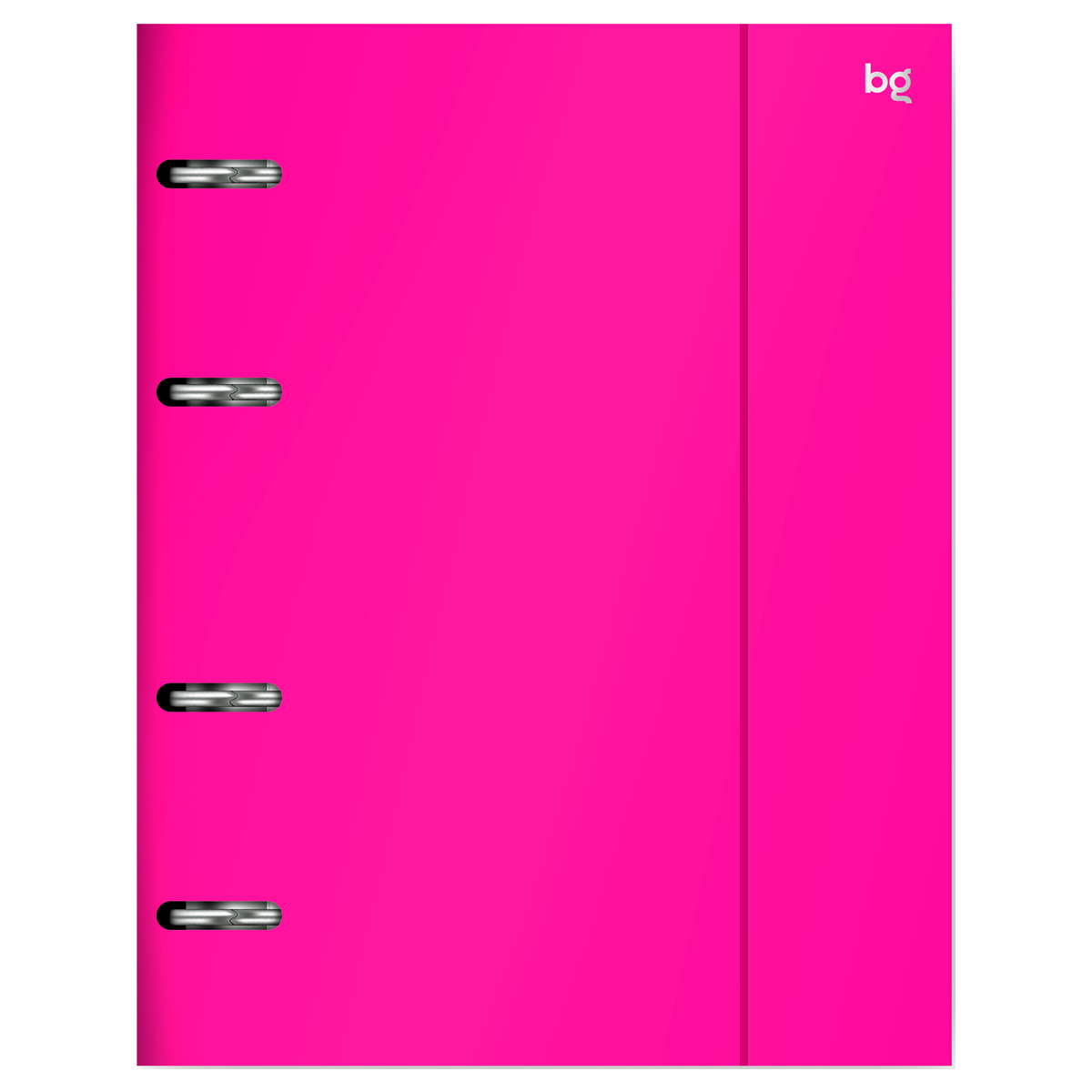 Тетрадь на кольцах А5, 120л., BG "Neon", пластиковая обложка, розовый, с резинкой