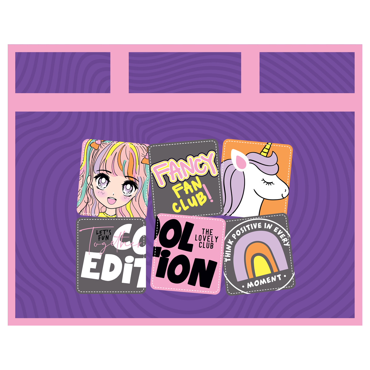 Папка с ручками А4 ArtSpace "Cool purple", пластик, на молнии, 75мм