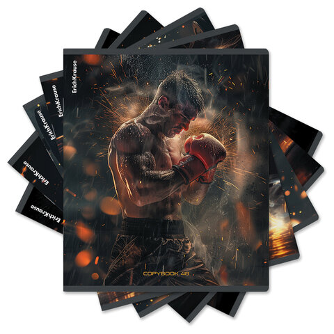 Тетрадь А5 48 л., ERICH KRAUSE, скоба, клетка, глянцевая ламинация, "Keep Fit" (микс в спайке), 63297