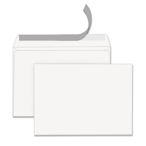 Конверты С4 (229х324мм), отрывная лента, белые, 100г/м2, КОМПЛЕКТ 500шт, STAFF, 118666