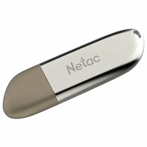 Флеш-диск 64GB NETAC U352, USB 2.0, металл. корпус, серебристый, NT03U352N-064G-20PN