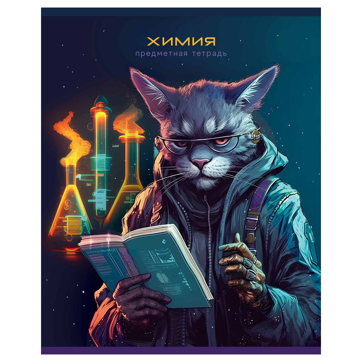 Тетрадь предметная 48л. BG "Мир будущего" - Химия, металлизированный картон