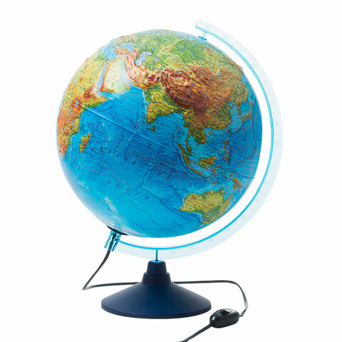 Глобус интерактивный + очки VR, физический / политический, GLOBEN, 32 см, рельефный, с подсветкой, INT13200290