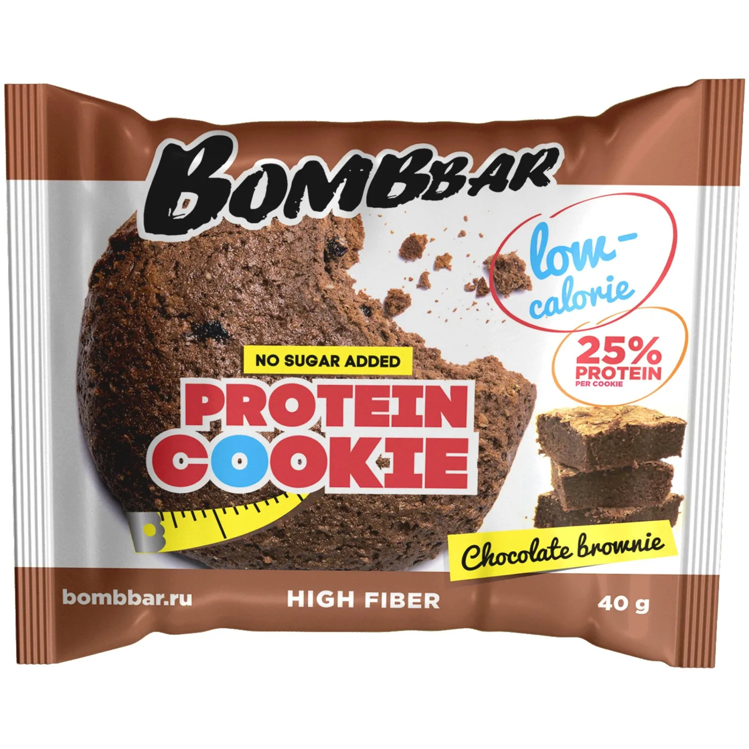 Печенье Bombbar протеиновое низкокаллорийное шоколадный брауни, 40г