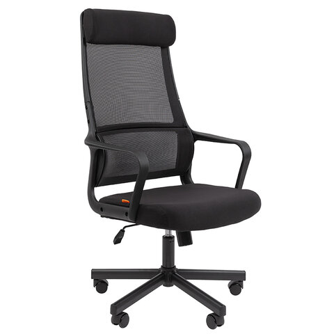 Кресло офисное Chairman CH 590, сетка/ткань, черное, ш/к 53304, 7134733