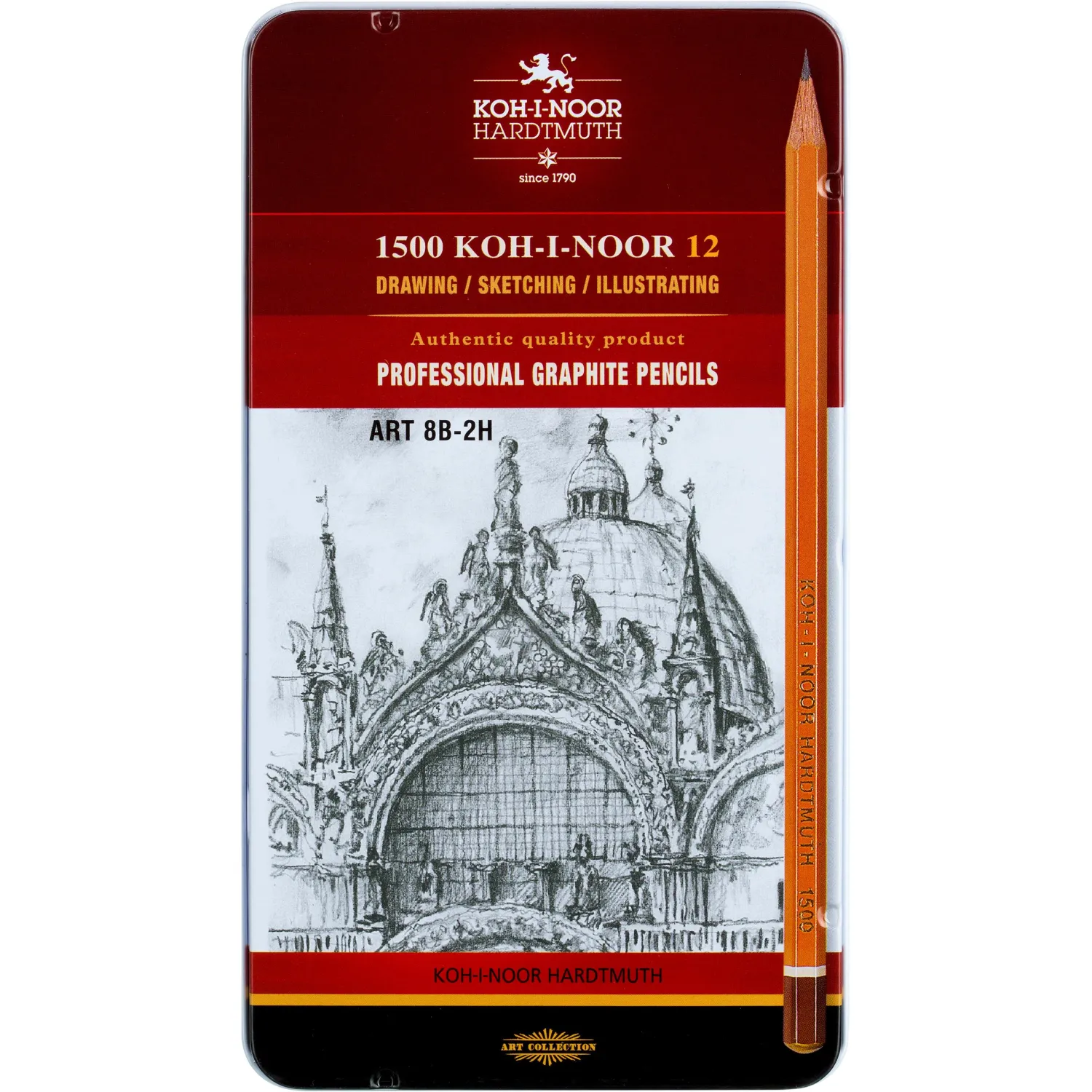 Набор карандашей черногр KOH-I-NOOR 1502/II 8B-2H 12шт./наб.,б/ласт, Чехия