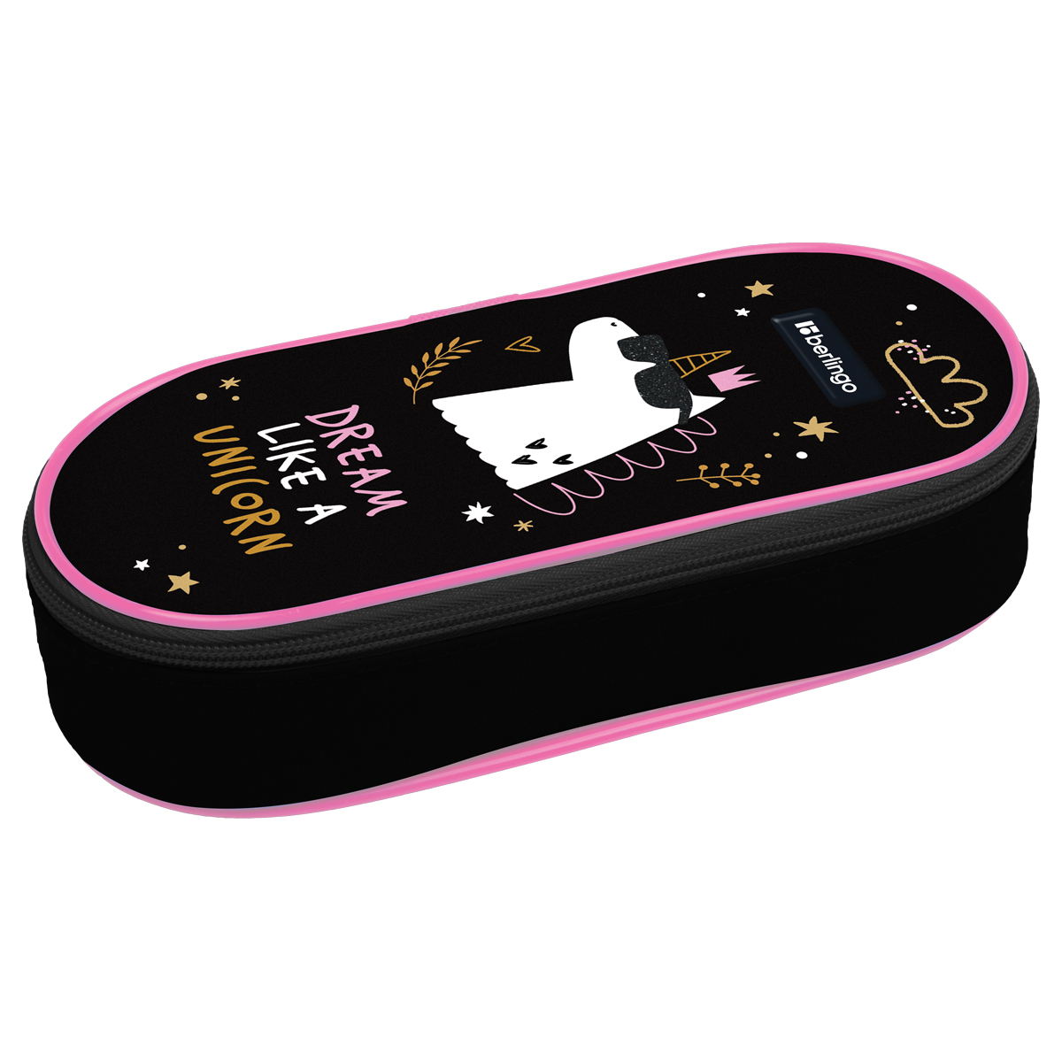 Пенал корпусный 1 отделение, 220*90*45 мм, Berlingo "Dream Like A Unicorn", полиэстер