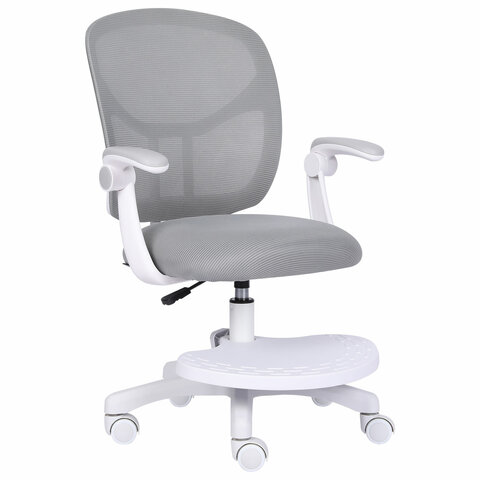 Кресло детское с подставкой для ног BRABIX "Toy MG-205", сетка/ткань TW, серое, 533153