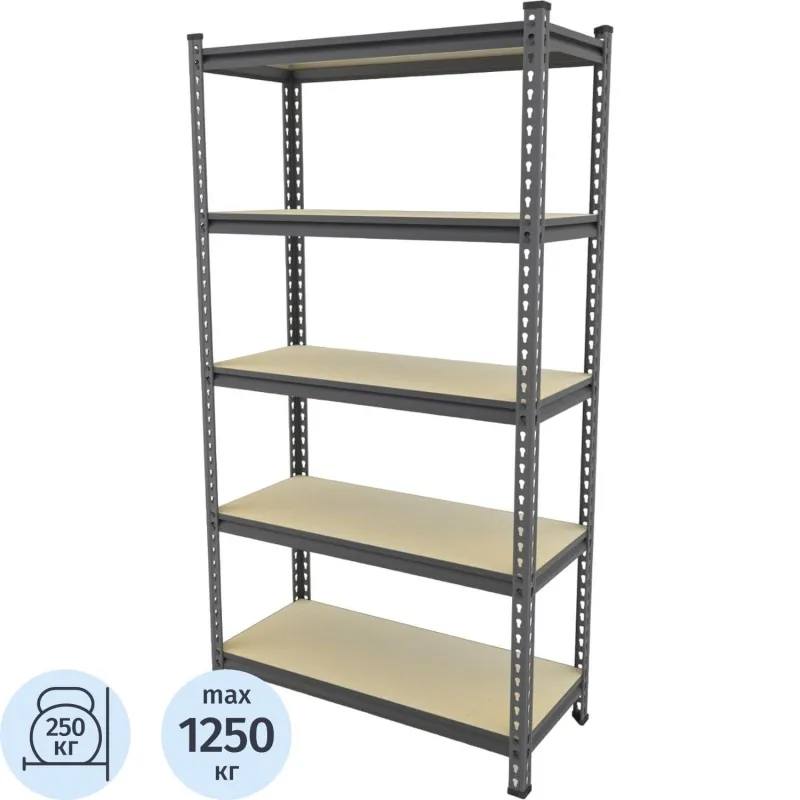 Стеллаж металлический Ульт_Everest Beamy Simple-D16-250-50/90/180-5