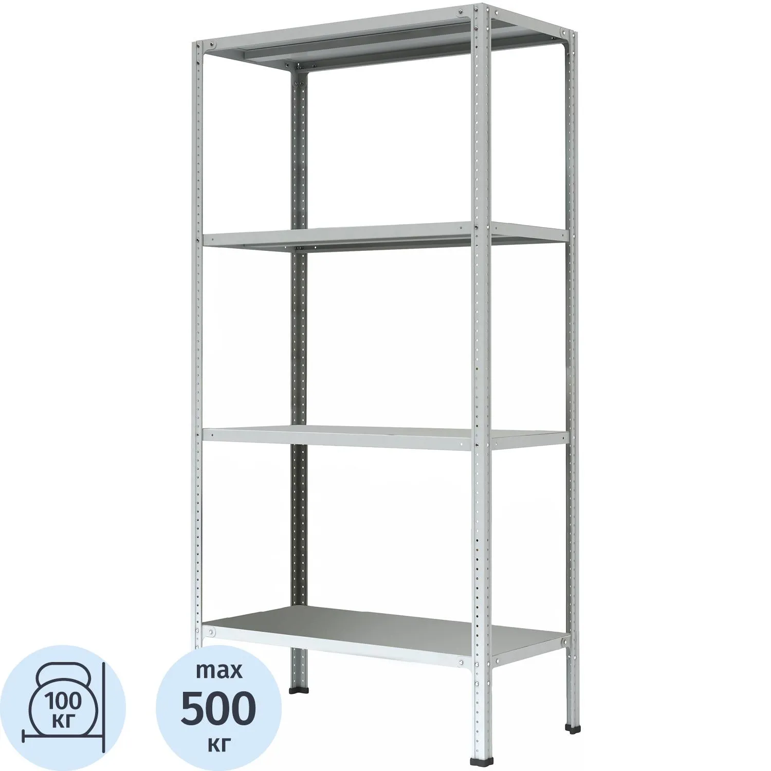 Стеллаж металлический P_МС-1844 с 4-мя полками 1000х400х1800