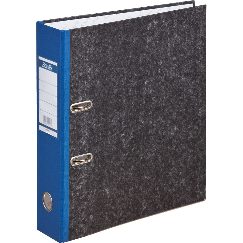 Папка-регистратор BANTEX мрамор 1425-01, 70мм,син,бум/бум,карм.кор,мет.уг