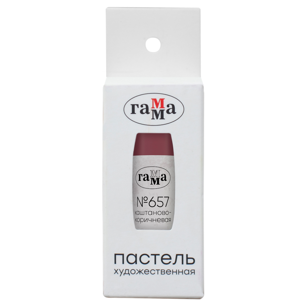 Пастель художественная Гамма, каштаново-коричневая № 657, штучная, картон.упак.