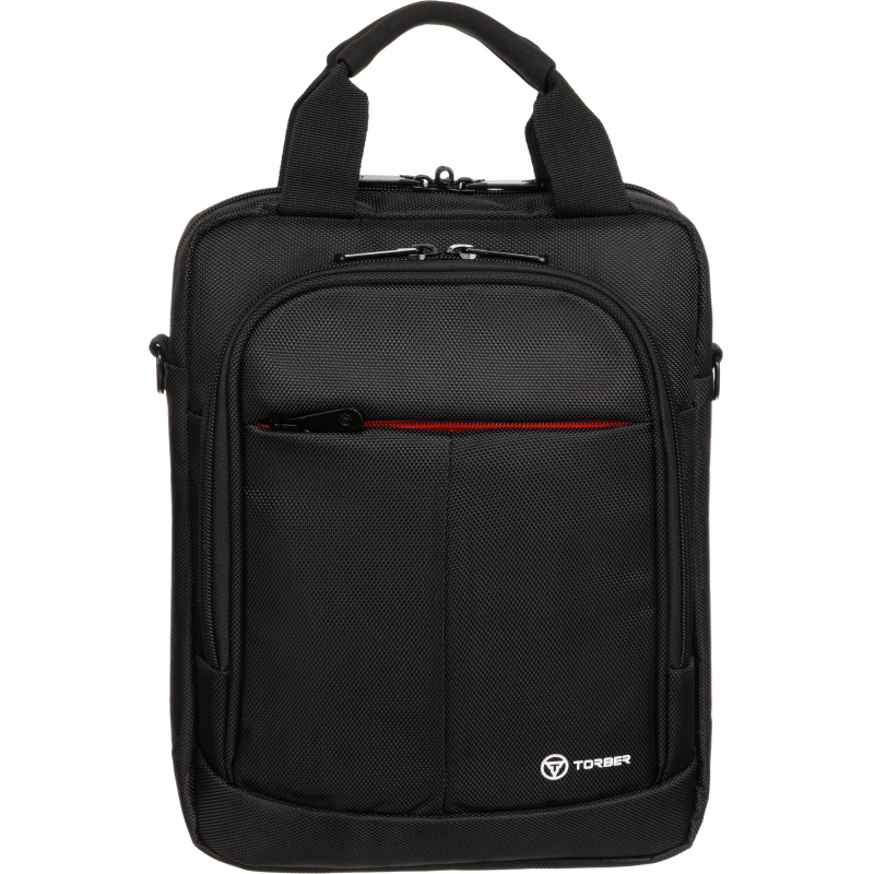 Сумка кросс-боди TORBER, черн, полиэс, 28х22х6,5 см, T7013-1