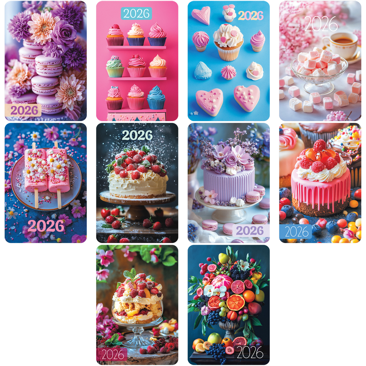 Календарь карманный, 65*95 мм BG "Сладости", ассорти, 2026г.