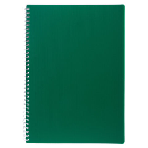 Тетрадь обложка пластик, А4 80л. гребень, клетка, HATBER, VELVET Зеленая, 081563, 80Т4В1гр_01607