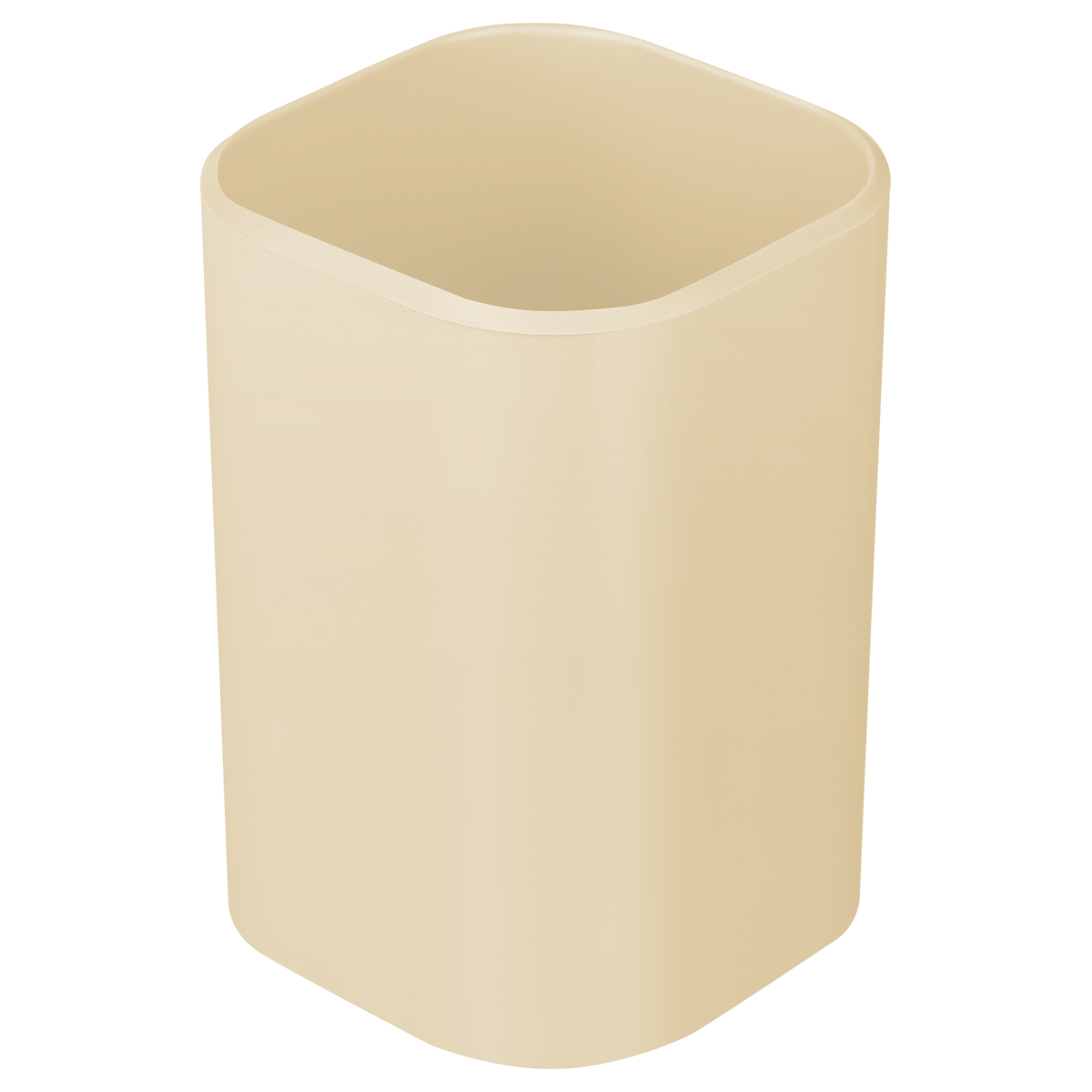 Подставка-стакан СТАММ "Фаворит", пластиковая, квадратная, бежевая