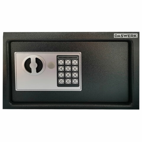 Сейф мебельный DASWERK SC-250EL (250х350х250 мм), электронный замок, графит, 291343
