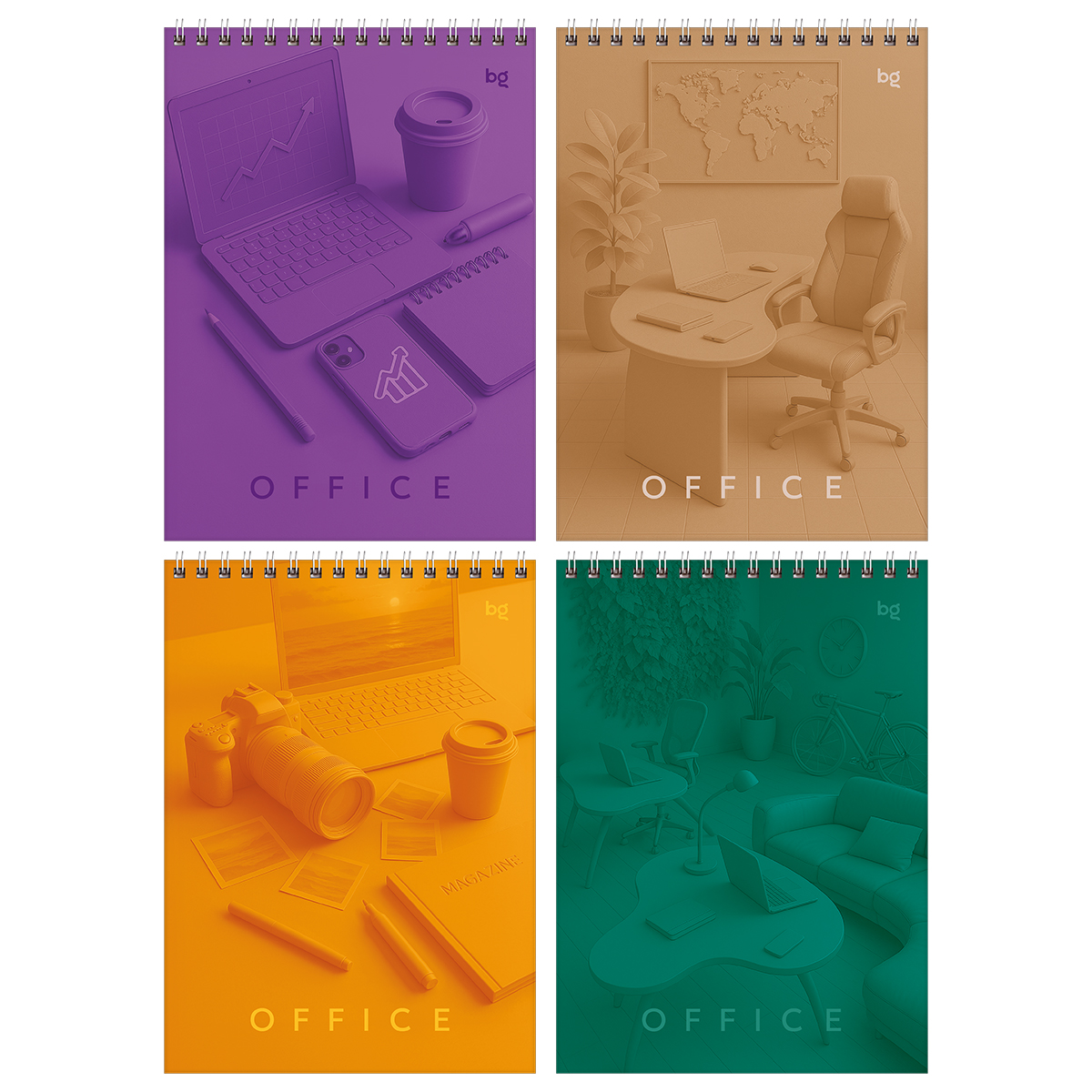 Блокнот А5 60л. на гребне BG "Моноколор. Офис"