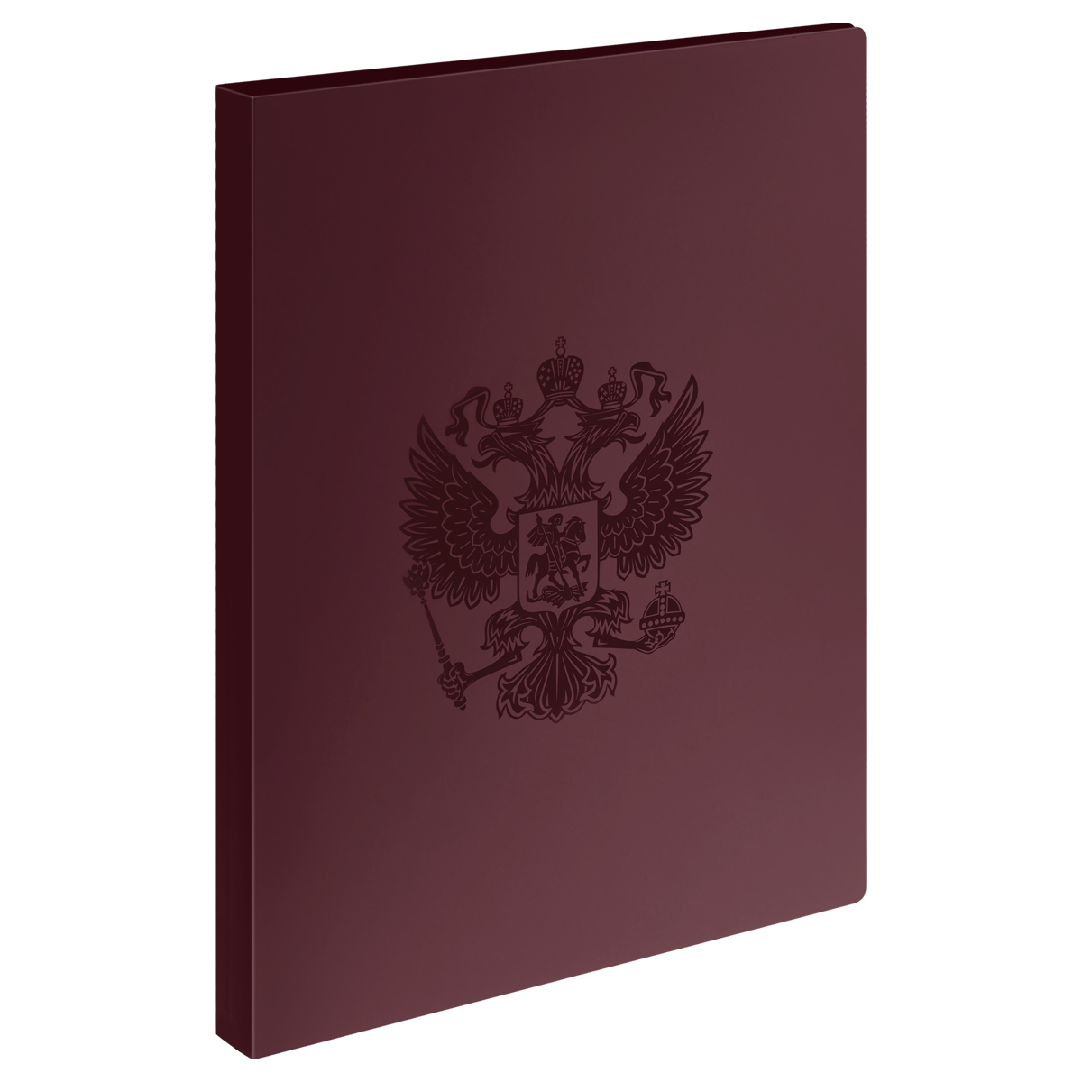 Папка с 40 вкладышами СТАММ "Герб" А4, 21мм, 700мкм, пластик, гранат