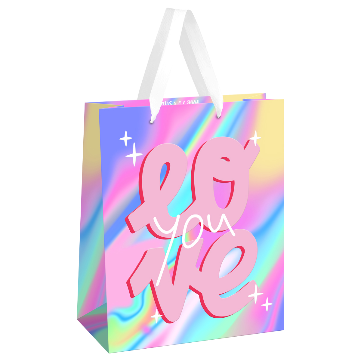 Пакет подарочный 26*32*12см MESHU "Love",  матовая ламинация