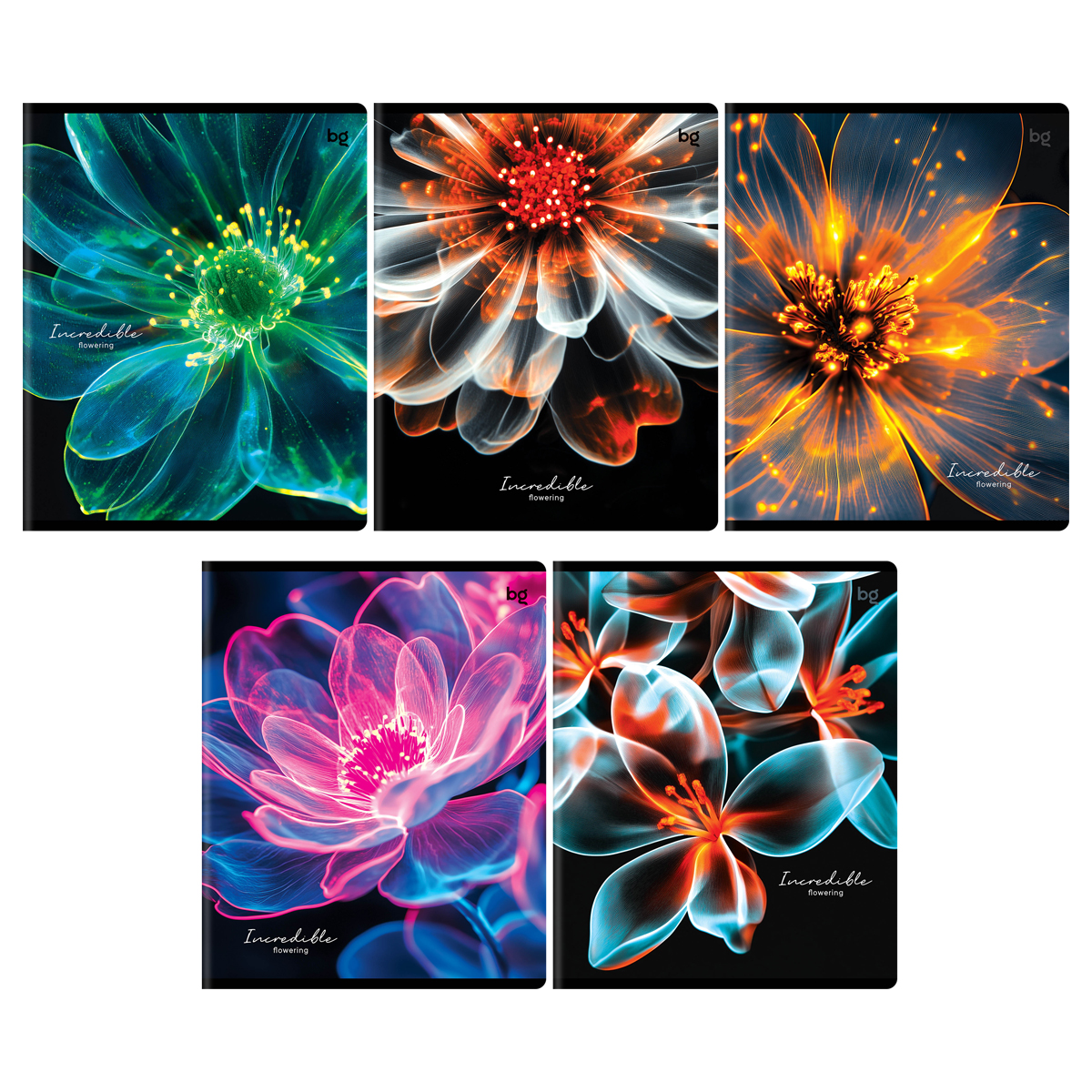 Тетрадь 48л., А5, клетка BG "Increaible flowering", глянцевая ламинация