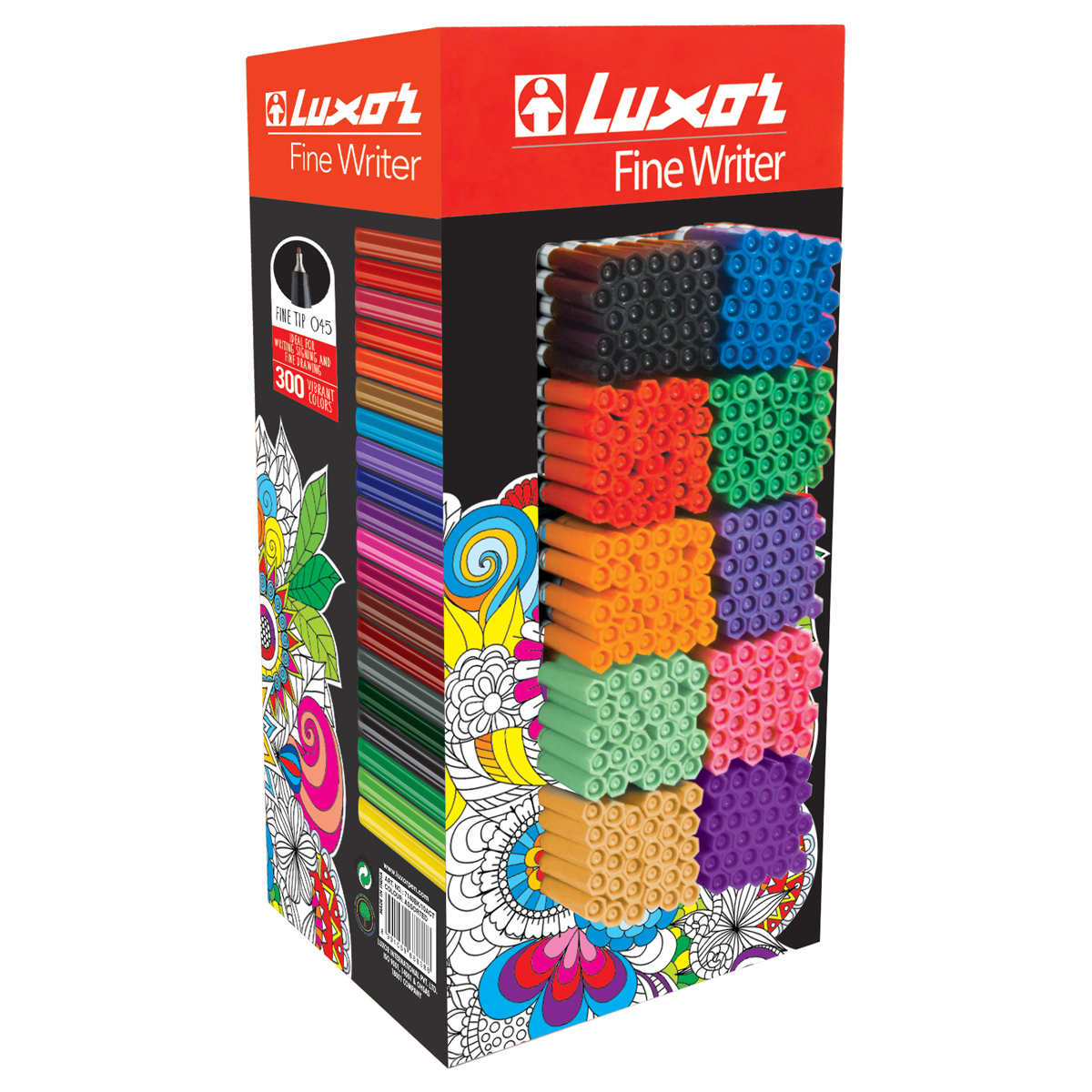 Ручка капиллярная  Luxor "Fine Writer 045", 0,5мм., дисплей 300шт.