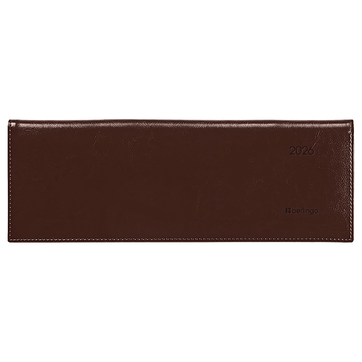 Планинг датированный 2026г., 64л., 330*140мм, кожзам, Berlingo "xGold", коричн, зол.срез