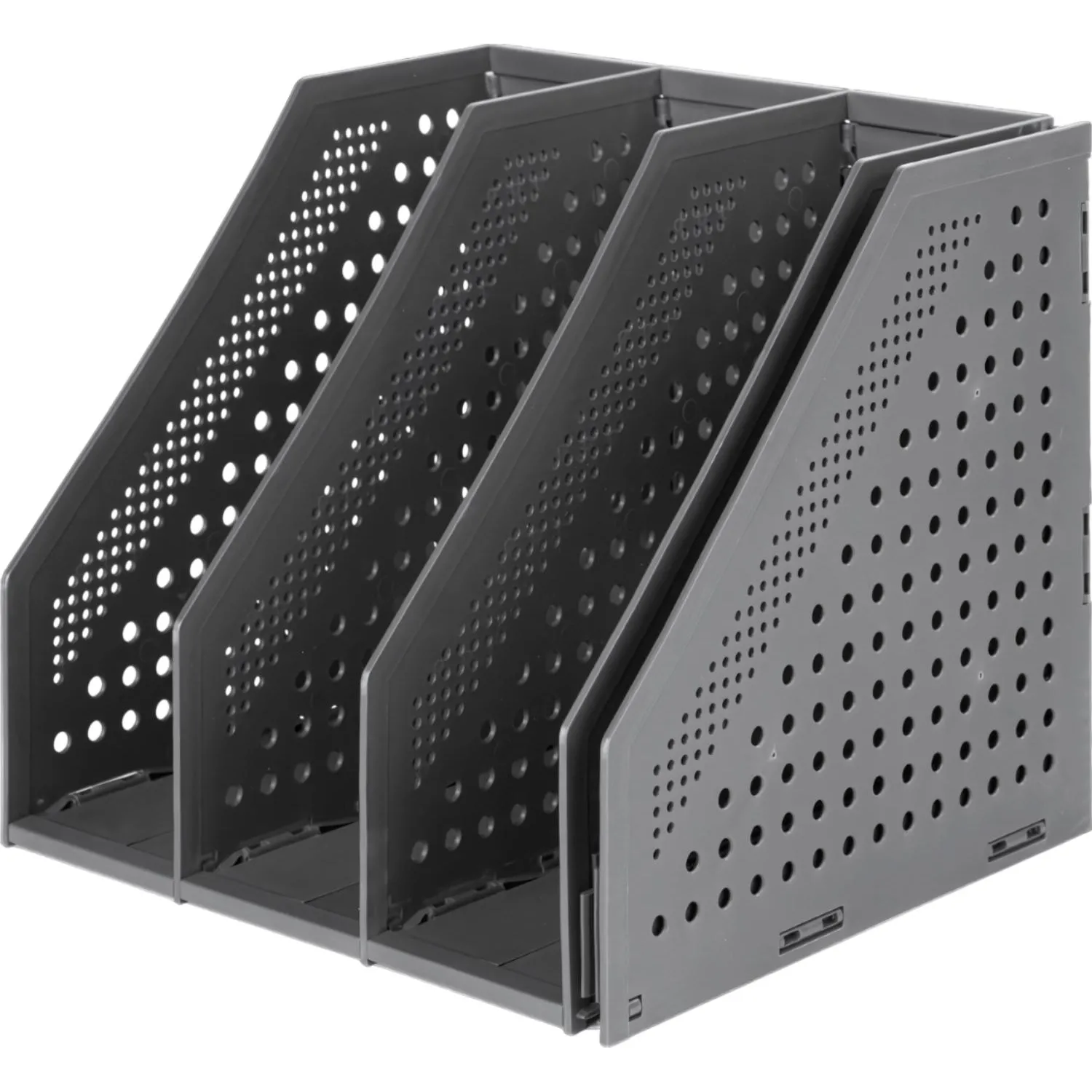 Лоток вертикальный Deli 78996DGrey складной 4 отделения темно-серый