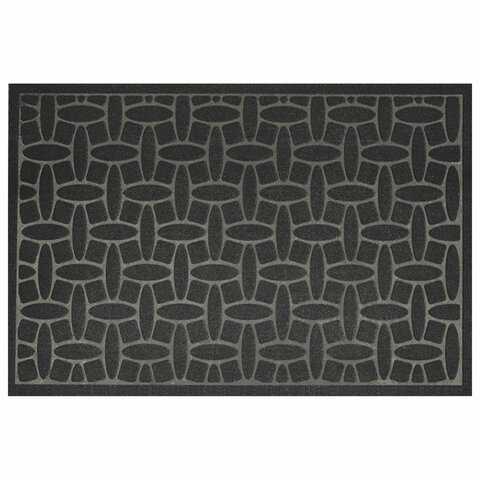 Коврик придверный 60х90 см, ЧЕРНЫЙ, грязезащитный, 430 г/м2, фактурный рисунок АЛМАЗ, ЛЮБАША, 701054