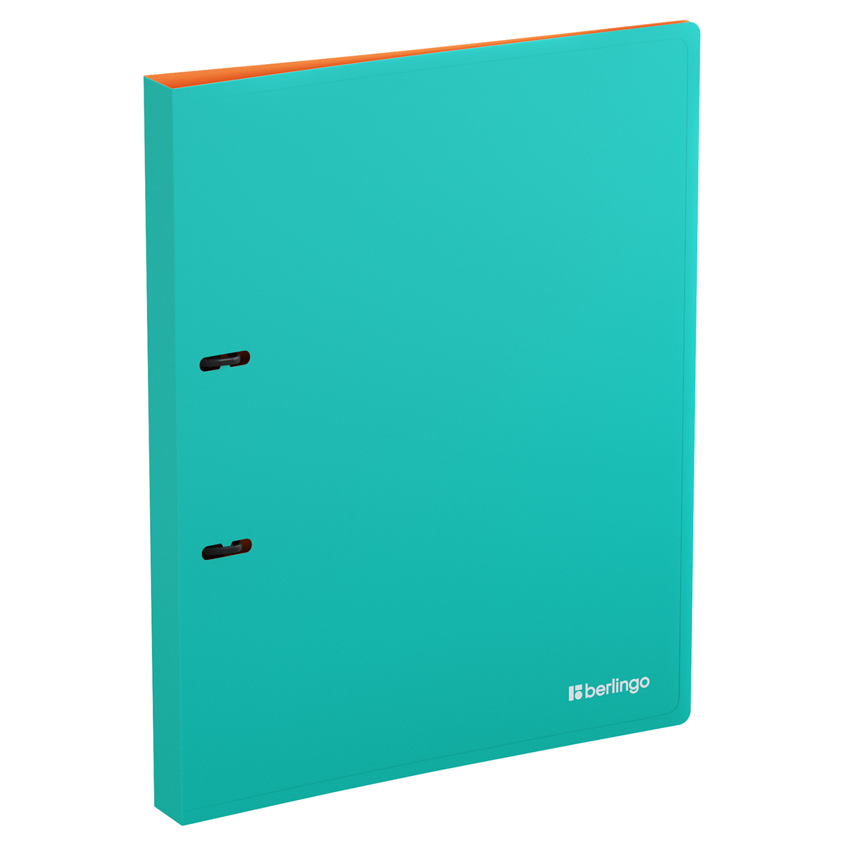 Папка на 2 кольцах Berlingo "Soft Touch Pro" A4, 25мм, 700мкм, D-кольца, с внутр. карманом, бирюзовая, внутр. оранжевая, софт-тач