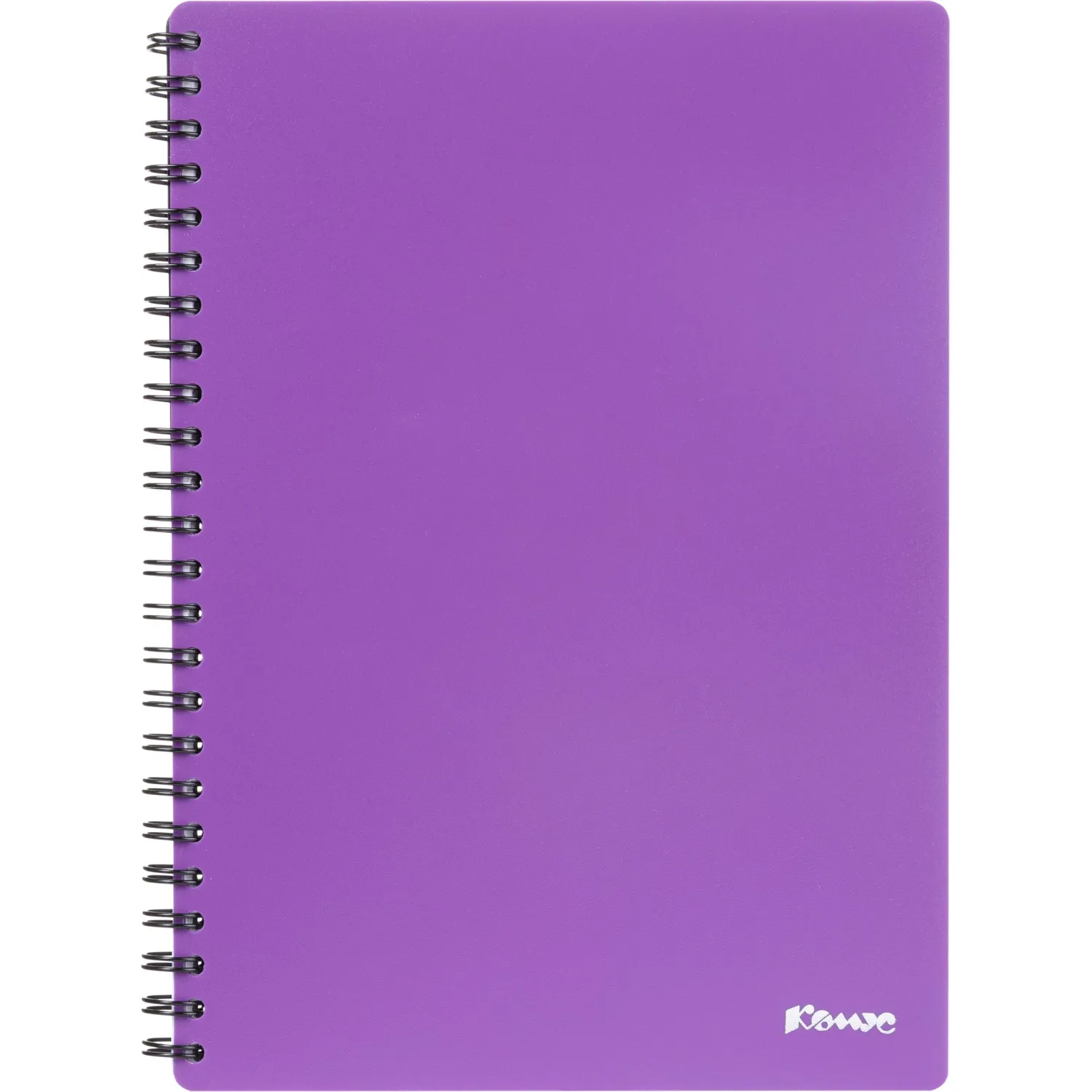 Бизнес-тетрадь Комус А5 100л, кл., обл.пластик, спираль,фиолет Classic