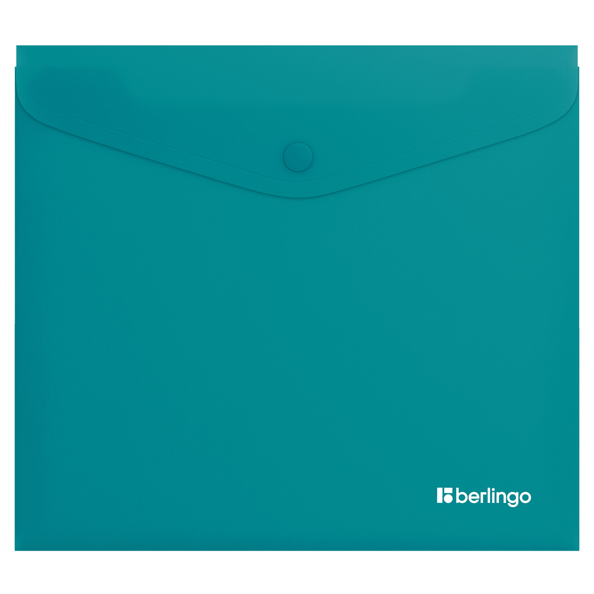 Папка-конверт на кнопке Berlingo "Soft Touch", А5+, 200мкм, софт-тач, бирюзовая