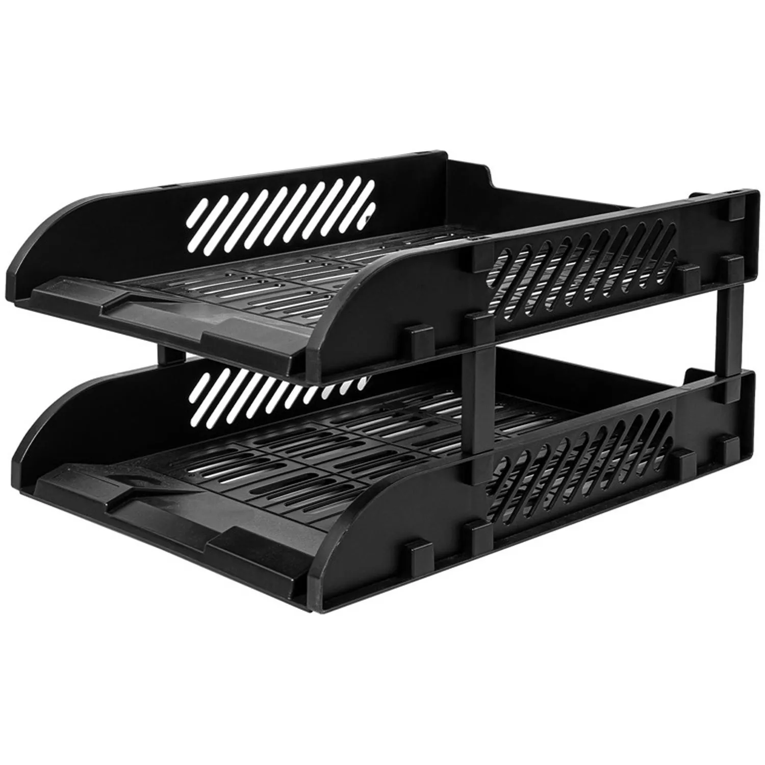 Лоток горизонтальный для бумаг  Deli E9212,сборн,черн,325x241x155мм 2шт/наб