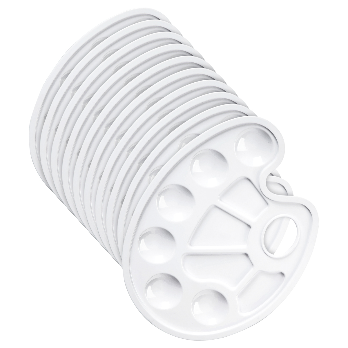 Палитра художника Гамма, 10 ячеек, пластик, 10 шт., белая