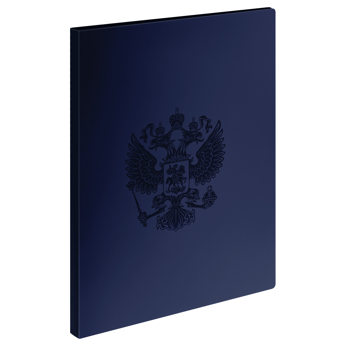 Папка с 30 вкладышами СТАММ "Герб" А4, 17мм, 700мкм, пластик, сапфир