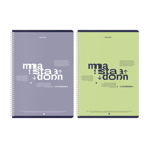 Тетради ДЭК А4 96 л. КОМПЛЕКТ 2 шт. BRAUBERG гребень, клетка, TWIN-лак, "Моноколор_2", 404876