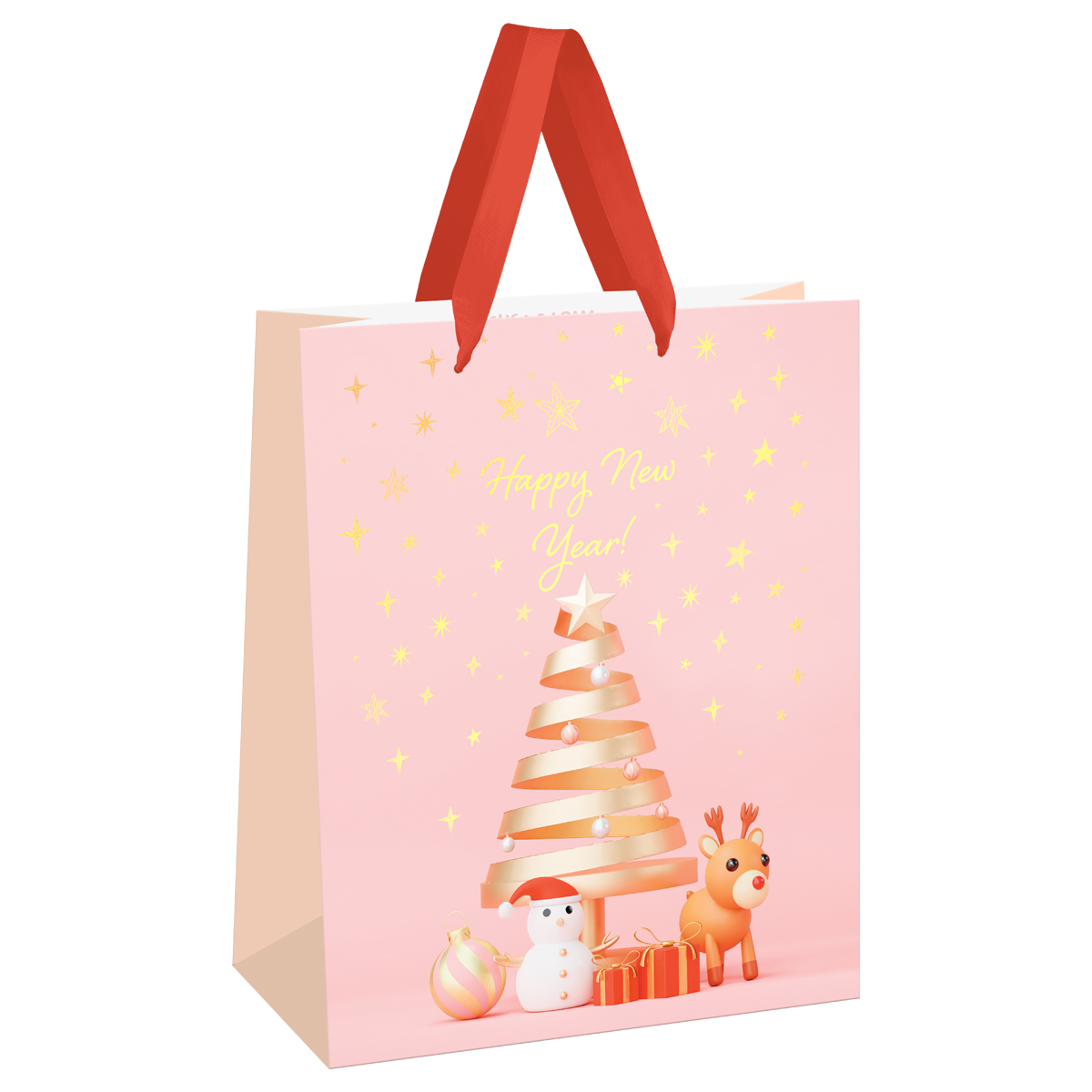 Пакет подарочный 26*32*12см MESHU "Christmas tale", фольга,  матовая ламинация