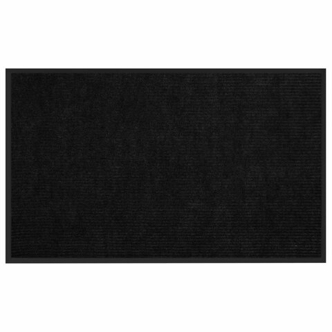 Коврик придверный 90х150 см, ЧЕРНЫЙ, влаго-грязезащитный, 430 г/м2, ребристый, ЛЮБАША СТАНДАРТ, 701038