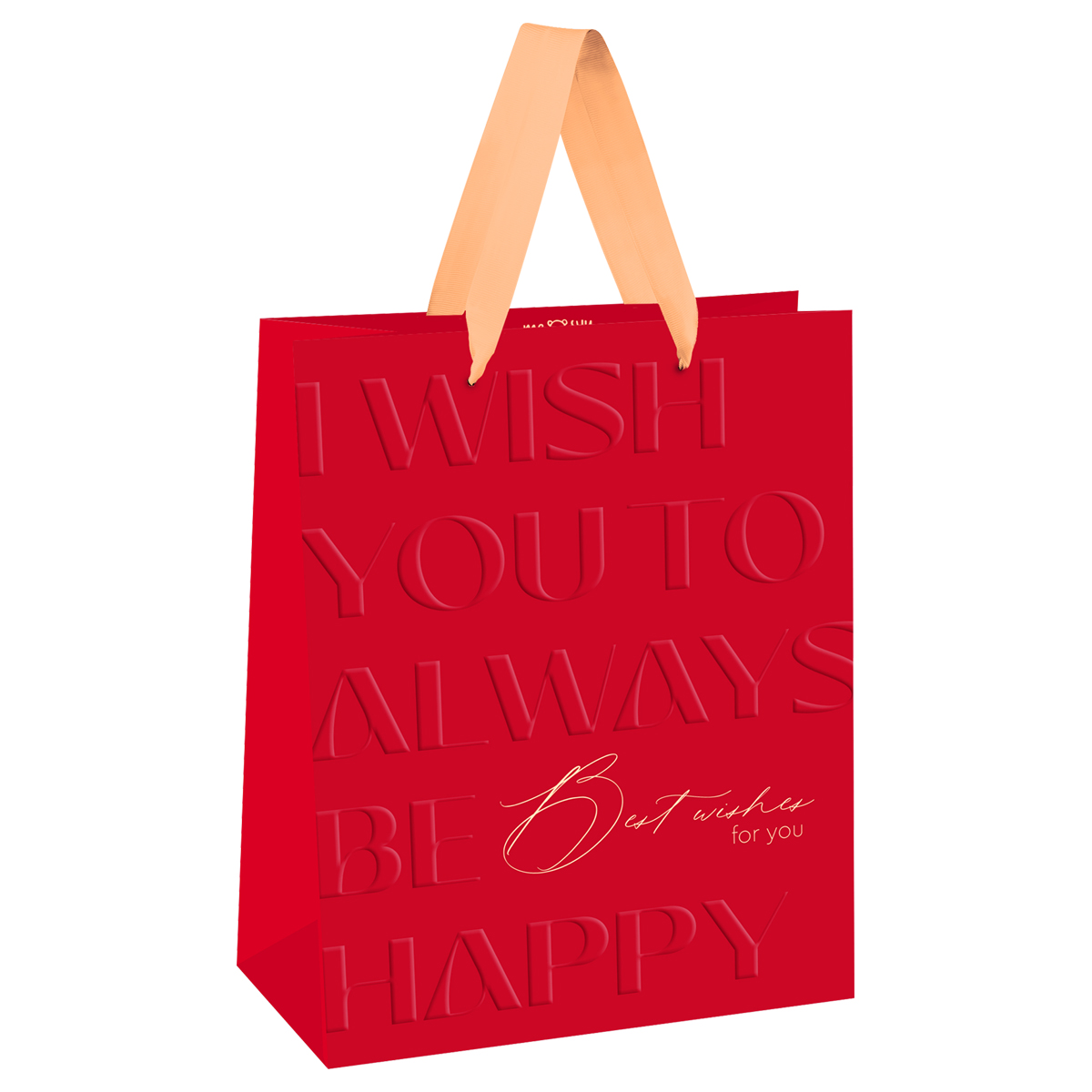 Пакет подарочный 18*23*10см MESHU "Red wishes", матовая ламинация