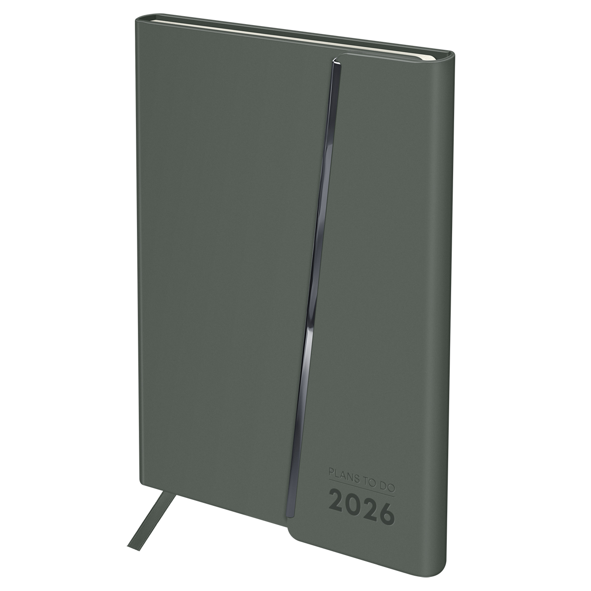 Ежедневник датированный 2026г., А5, 176л., твердый переплет, кожзам Soft touch, BG "Magnet. Grey", серый, магнитный клапан