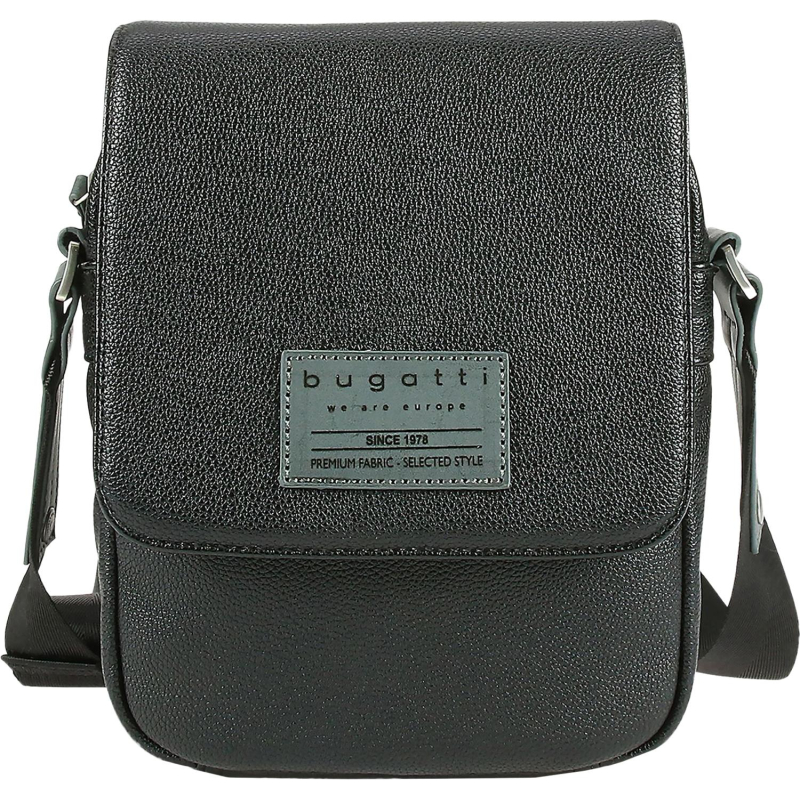 Сумка наплечн BUGATTI Moto D, черная, полиурет, 18х6х25 см, 2 л, 49836101
