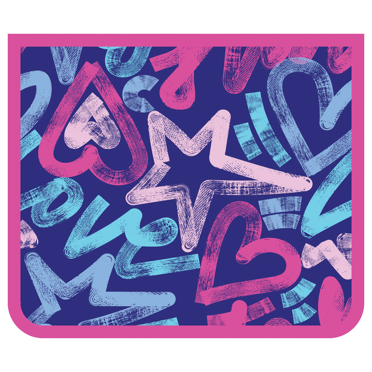 Папка для тетрадей 2 отделения, ArtSpace "Love", А5, пластик, на молнии