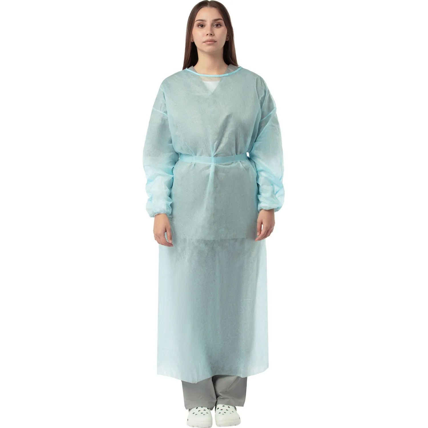 Халат хирург. н/с, рук.рез, дл.140 см, пл.25, р.48-54,голуб. 5шт./уп,5115/5