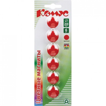 Магнитный держатель для досок Комус 20 мм, 6шт/уп. 3216 красный