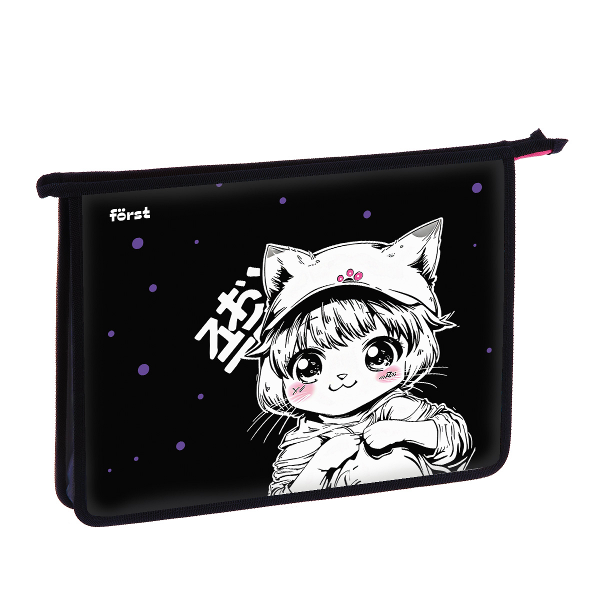 Папка для тетрадей 1 отделение, А4 Först "Plush Dream" , 340*245*40 мм, пластик, на молнии