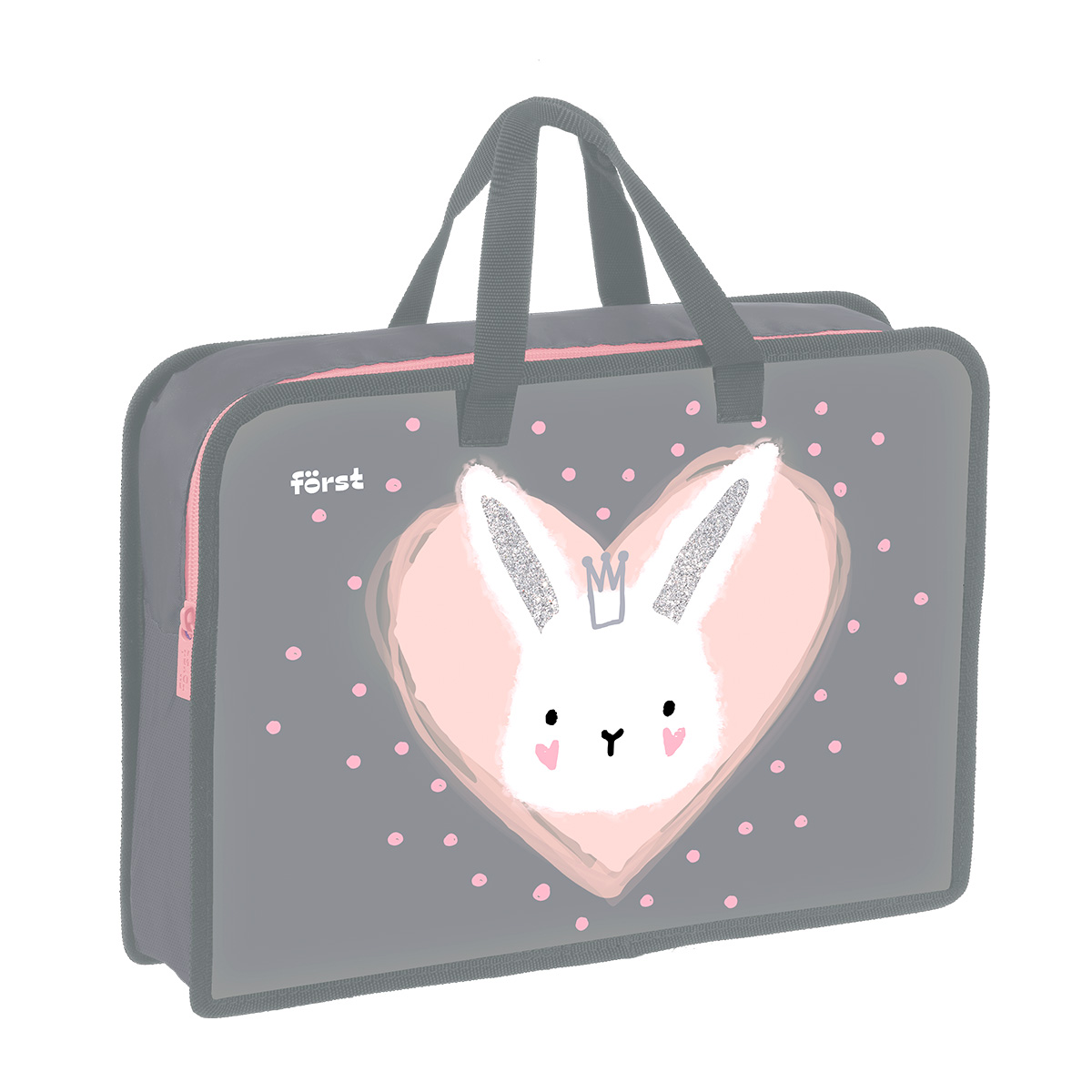 Папка с ручками 1 отделение, А4 Först "Little Friend", 340*245*75мм, пластик, на молнии