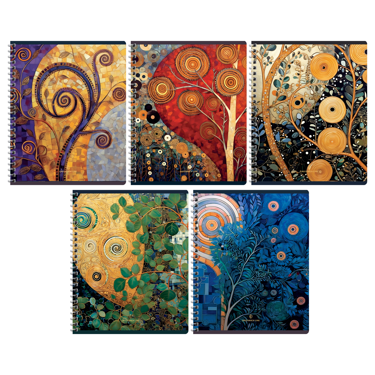 Тетрадь 48л., А5, клетка на гребне Greenwich Line "Branch", матовая ламинация, тиснение фольгой, 70г/м2