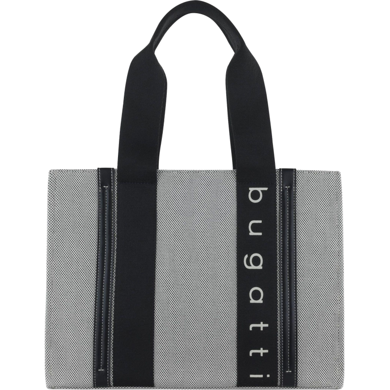 Сумка тоут женск BUGATTI Ambra,сер-черн,хлопок/полиэст,36,5х19х27, 49539101