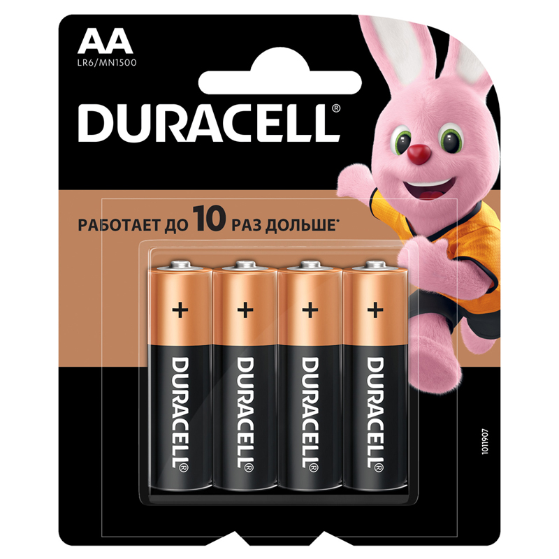 Батарейка Duracell Basic AA (LR06) алкалиновая, 4BL