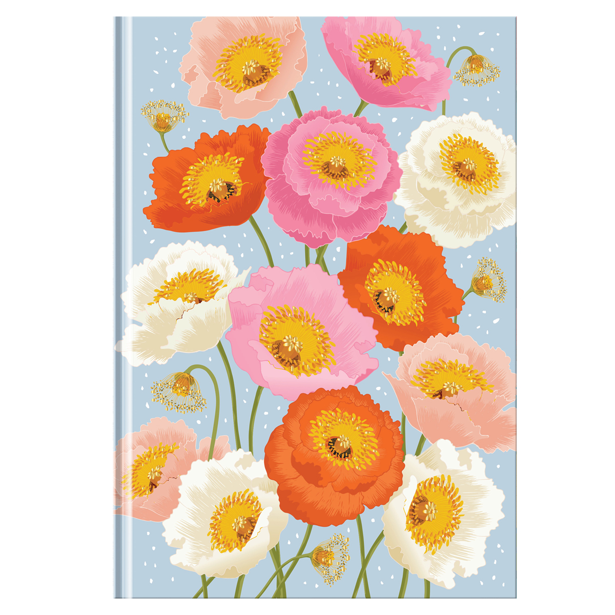 Ежедневник недатированный А5, 136л., 7БЦ BG "Маковое настроение", soft-touch ламинация, тиснение фольгой